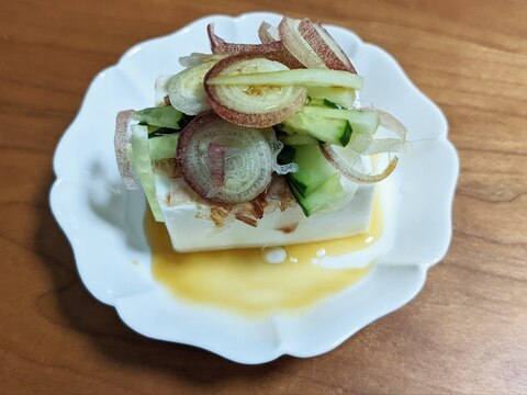 茗荷ときゅうりのひんやり豆腐